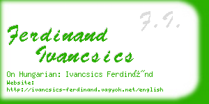 ferdinand ivancsics business card